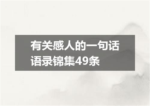 有关感人的一句话语录锦集49条
