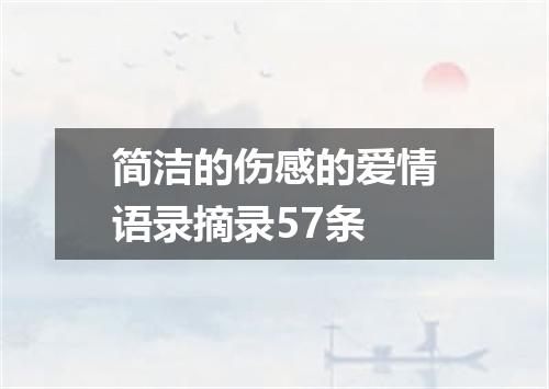 简洁的伤感的爱情语录摘录57条