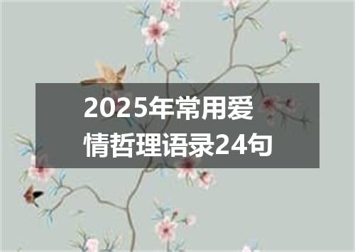 2025年常用爱情哲理语录24句