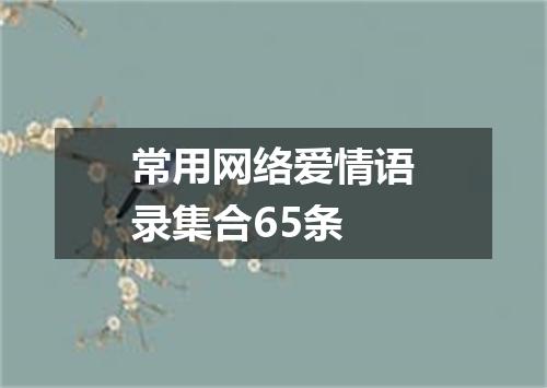 常用网络爱情语录集合65条