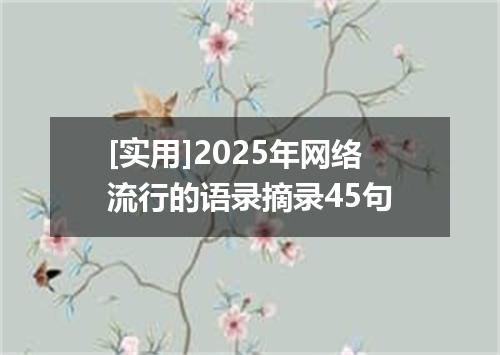 [实用]2025年网络流行的语录摘录45句
