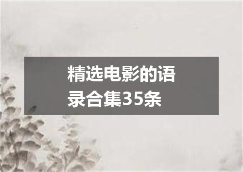 精选电影的语录合集35条