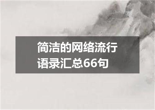 简洁的网络流行语录汇总66句