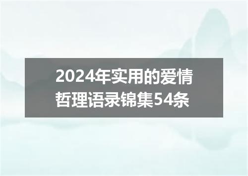 2024年实用的爱情哲理语录锦集54条