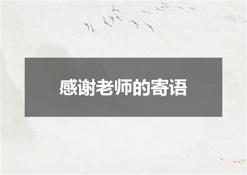 感谢老师的寄语