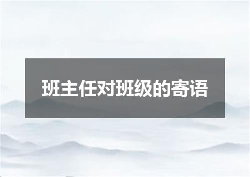 班主任对班级的寄语