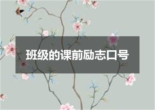班级的课前励志口号