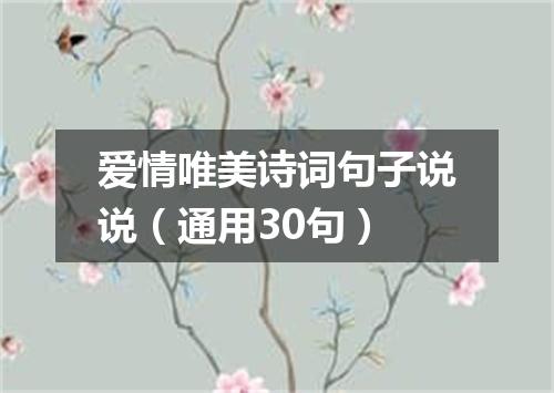 爱情唯美诗词句子说说（通用30句）