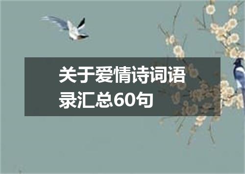 关于爱情诗词语录汇总60句