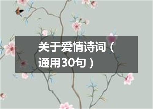 关于爱情诗词（通用30句）