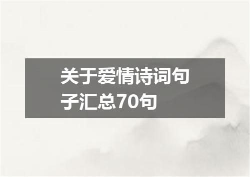 关于爱情诗词句子汇总70句