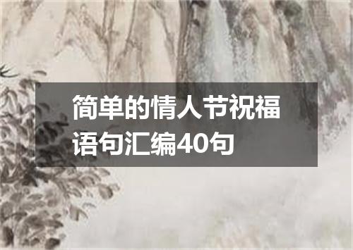 简单的情人节祝福语句汇编40句