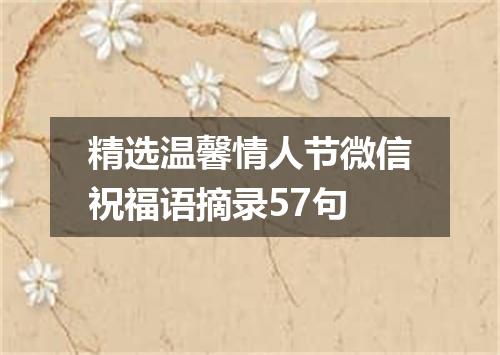 精选温馨情人节微信祝福语摘录57句