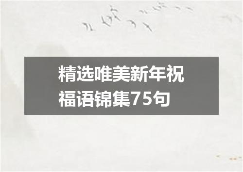 精选唯美新年祝福语锦集75句