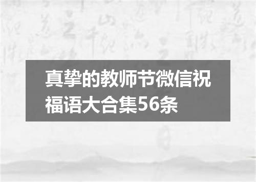 真挚的教师节微信祝福语大合集56条