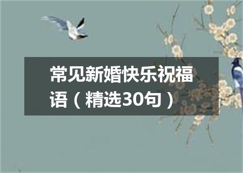 常见新婚快乐祝福语（精选30句）