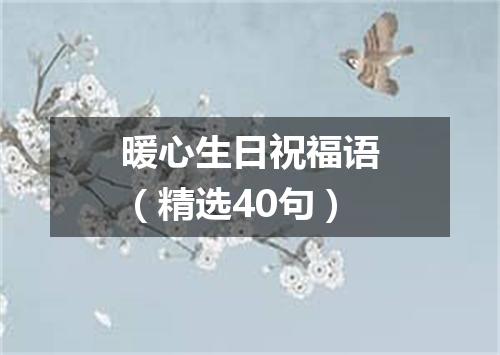暖心生日祝福语（精选40句）