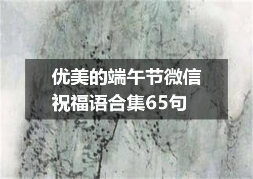 优美的端午节微信祝福语合集65句