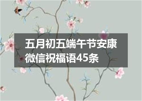 五月初五端午节安康微信祝福语45条