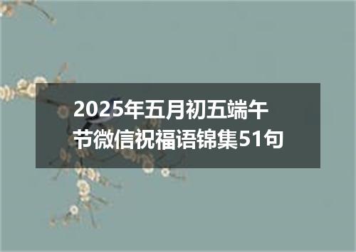 2025年五月初五端午节微信祝福语锦集51句