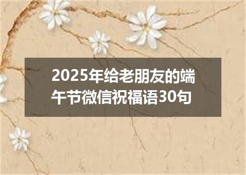 2025年给老朋友的端午节微信祝福语30句