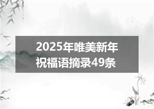 2025年唯美新年祝福语摘录49条