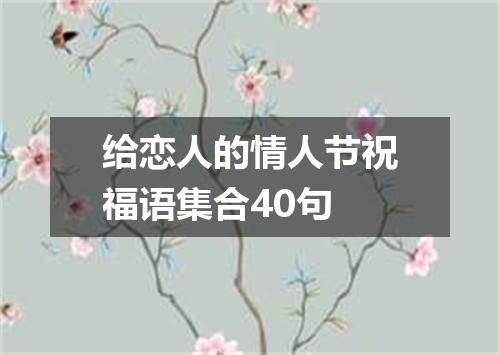 给恋人的情人节祝福语集合40句
