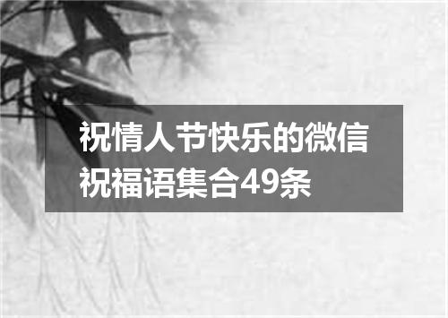 祝情人节快乐的微信祝福语集合49条