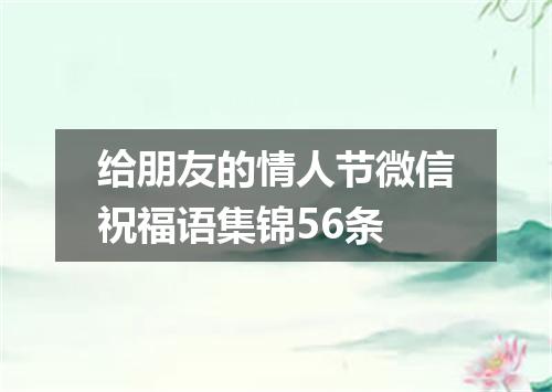 给朋友的情人节微信祝福语集锦56条