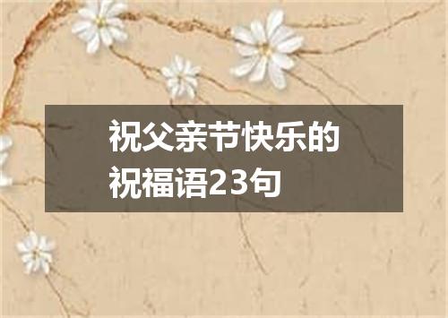 祝父亲节快乐的祝福语23句