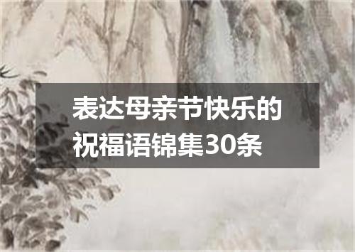 表达母亲节快乐的祝福语锦集30条