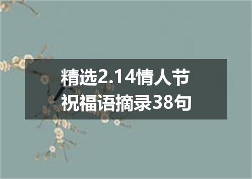 精选2.14情人节祝福语摘录38句