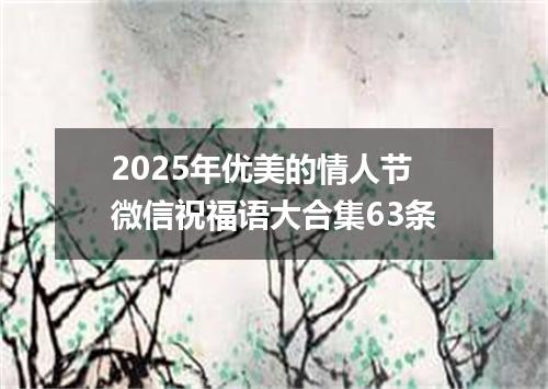 2025年优美的情人节微信祝福语大合集63条