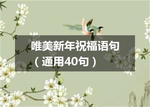 唯美新年祝福语句（通用40句）