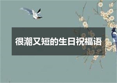 很潮又短的生日祝福语