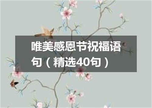唯美感恩节祝福语句（精选40句）