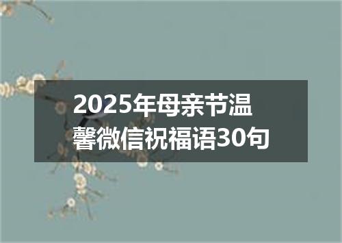 2025年母亲节温馨微信祝福语30句
