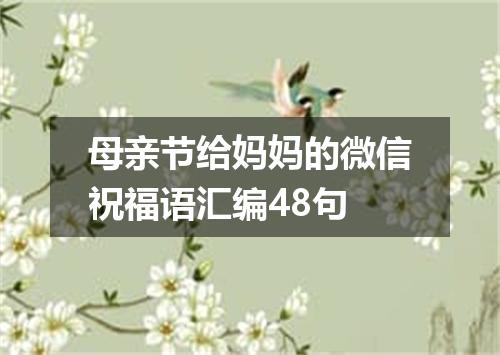 母亲节给妈妈的微信祝福语汇编48句