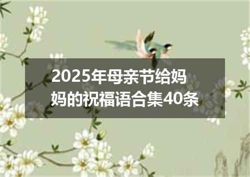 2025年母亲节给妈妈的祝福语合集40条