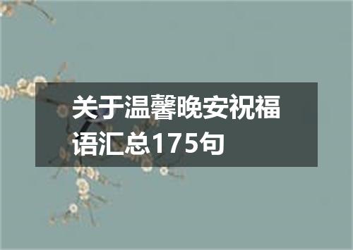 关于温馨晚安祝福语汇总175句