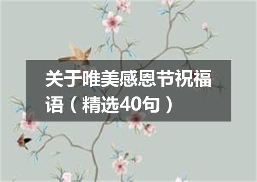 关于唯美感恩节祝福语（精选40句）