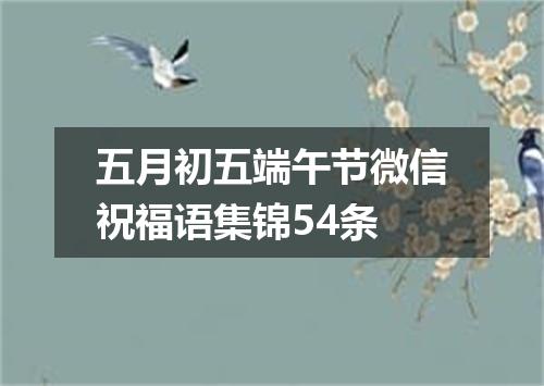 五月初五端午节微信祝福语集锦54条