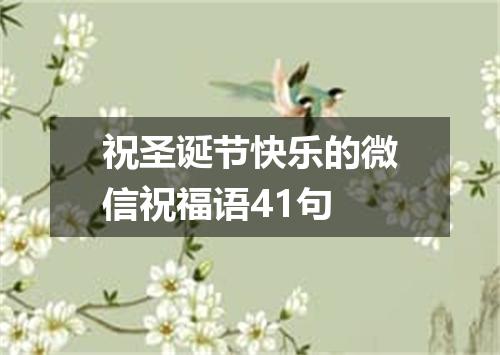 祝圣诞节快乐的微信祝福语41句