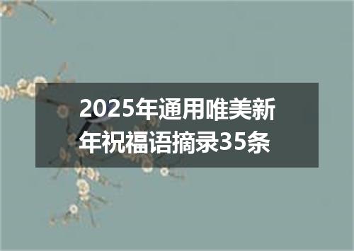2025年通用唯美新年祝福语摘录35条