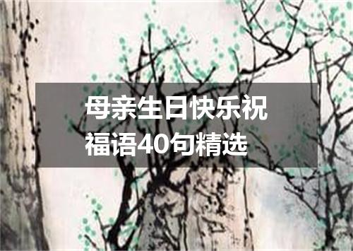 母亲生日快乐祝福语40句精选