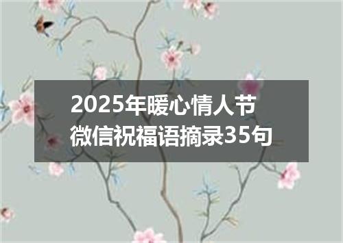 2025年暖心情人节微信祝福语摘录35句