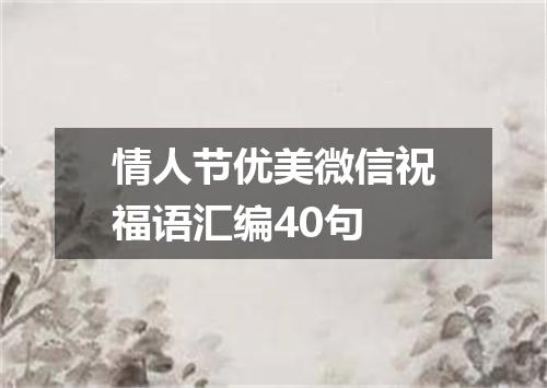 情人节优美微信祝福语汇编40句