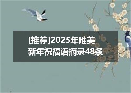 [推荐]2025年唯美新年祝福语摘录48条