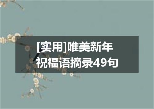 [实用]唯美新年祝福语摘录49句