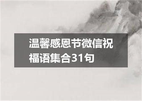 温馨感恩节微信祝福语集合31句